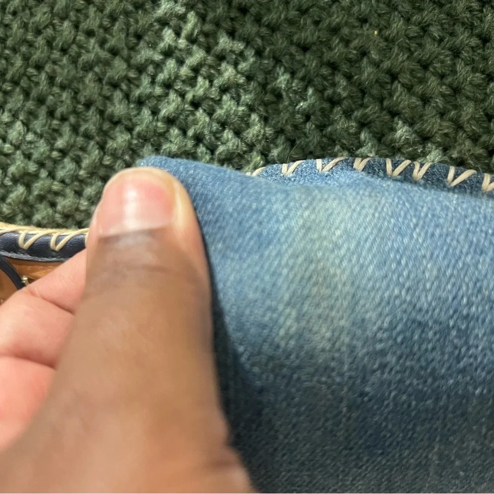 Valentino Garavani Blue Denim Rockstud Ankle Wrap Espadrilles